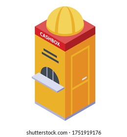 Circus cashbox Symbol. Isometrisch aus dem Zirkus-Kashbox-Vektorsymbol für Webdesign einzeln auf weißem Hintergrund