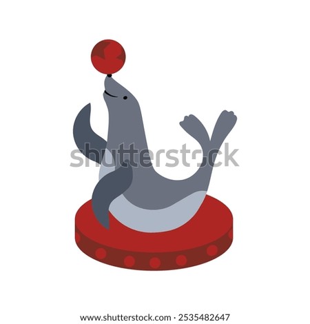 Circus Character Vector Illustration - Dolphin Attraction