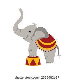 Circus Character Vector Illustration - Elephant Attraction