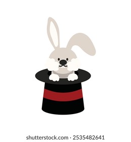 Circus Character Vector Illustration - Rabbit Magic