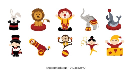 Circus Character Vector Set Collection