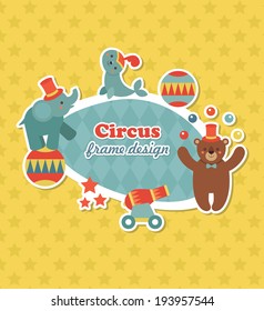 circus childish frame set design. vector illustration