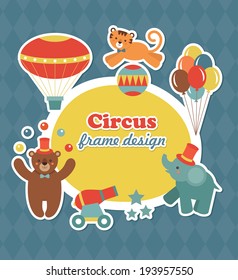 circus childish frame set design. vector illustration