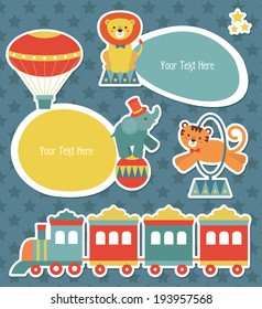 circus childish frames set design. vector illustration