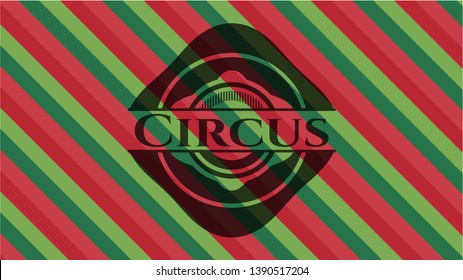 Circus christmas emblem background. Vector Illustration. Detailed.