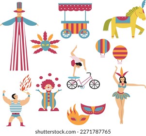 Circus Clipart, Circus Elements, Park Illustration 
