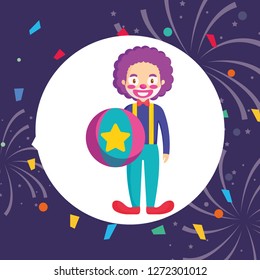 circus clown with balloon plastic
