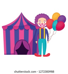 circus clown with balloons helium