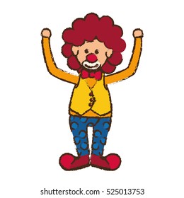 Circus clown cartoon icon vector illustration graphic design