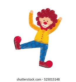 Circus clown cartoon icon vector illustration graphic design