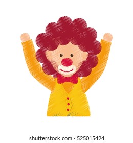 Circus clown cartoon icon vector illustration graphic design