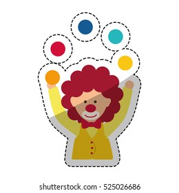 Circus clown cartoon icon vector illustration graphic design