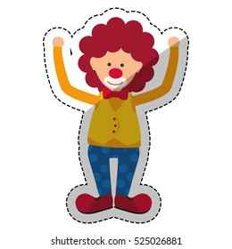 Circus clown cartoon icon vector illustration graphic design