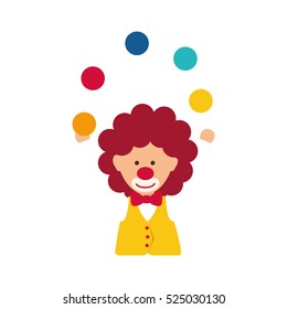 Circus clown cartoon icon vector illustration graphic design