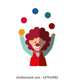 Circus clown cartoon icon vector illustration graphic design