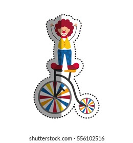 Circus clown cartoon icon vector illustration graphic design