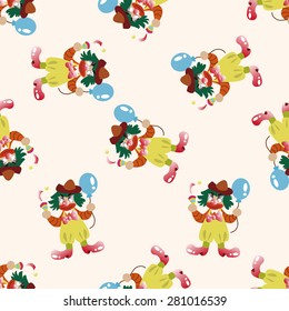 circus clown , cartoon seamless pattern background