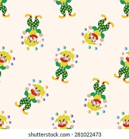 circus clown , cartoon seamless pattern background