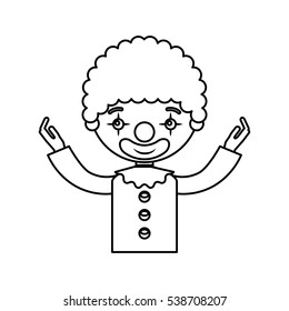 circus clown character icon vector illustration design