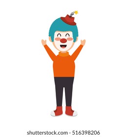 circus clown character isolated icon