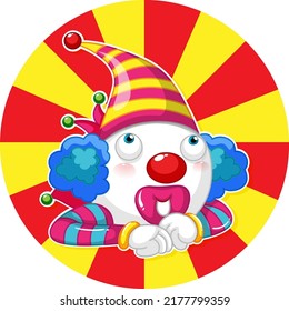 Circus clown colourful icon banner illustration