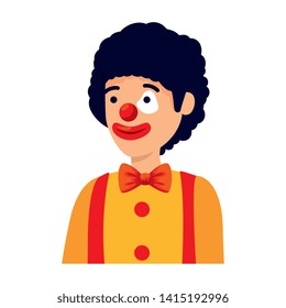 circus clown comic character vector illustration