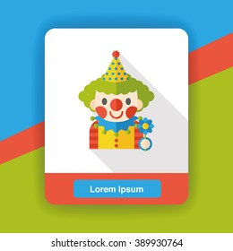 circus clown flat icon