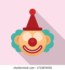 Circus clown icon. Flat illustration of circus clown vector icon for web design