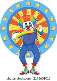 Circus clown icon on white background illustration