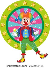 Circus clown icon on white background illustration