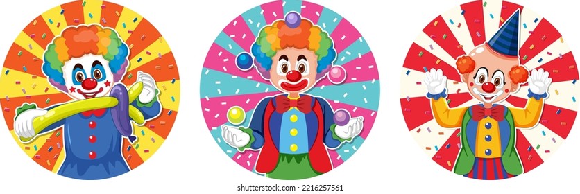 Circus Clown Symbol auf weißem Hintergrund, einzelne Abbildung