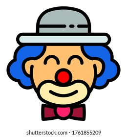 Circus clown icon. Outline circus clown vector icon for web design isolated on white background