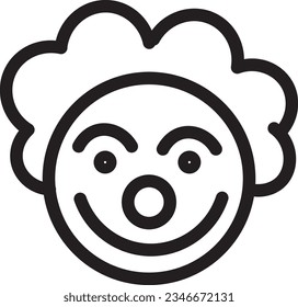 Circus Clown Joker Outline Icon