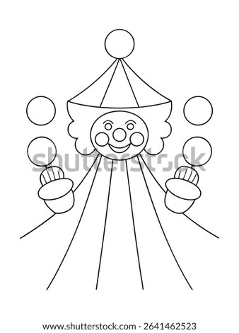 circus clown juggling striped tent
