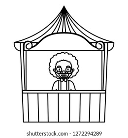 circus clown in kiosk