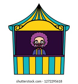 circus clown in kiosk