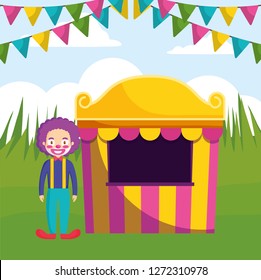 circus clown in kiosk