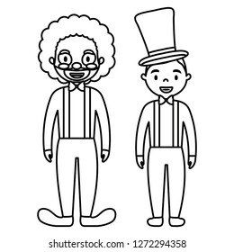 circus clown and magician funny characters