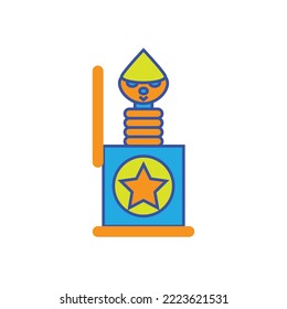 Circus clown out of the box icon logo design template vector isolated illustration