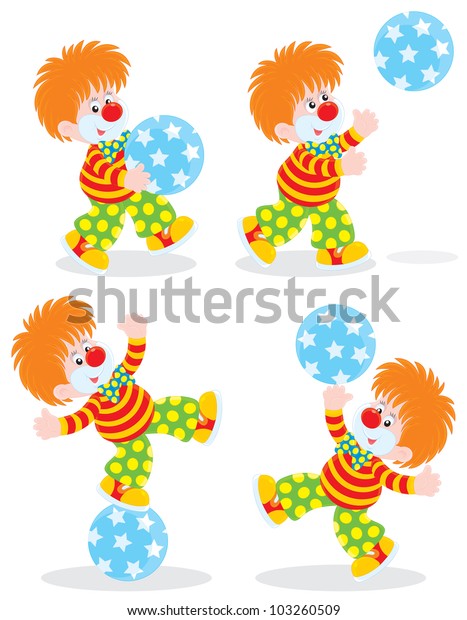 Circus Clown Playing Ball Stock Vector (Royalty Free) 103260509