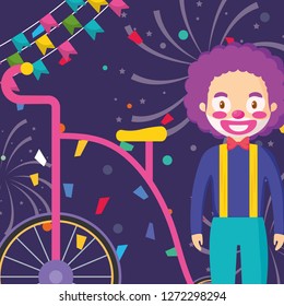 Circus Clown With Tricycle