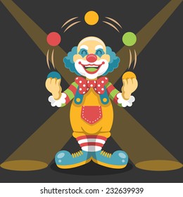 Circus clown. Vector flat illustration