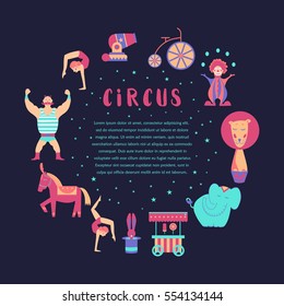 Circus collection with carnival, fun fair, vector icons and background and illustration Colored icons collection