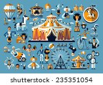 Circus. Colored icons collection