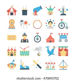 Circus Colored Vector Icons 1