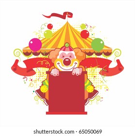 Circus composition with the kind clown