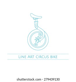 Circus concept bike painted lines on a white background