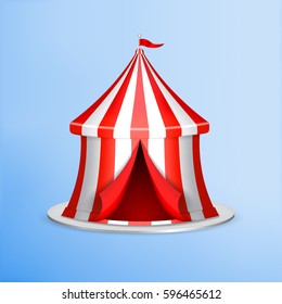 Circus concept. Circus tent on blue background. EPS10 vector