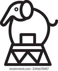 Circus Contour Elephant Outline Icon