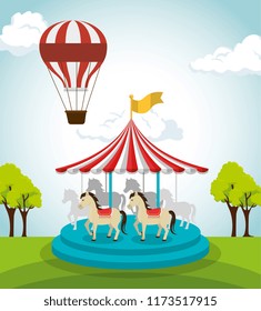 circus crousel entertainment icon